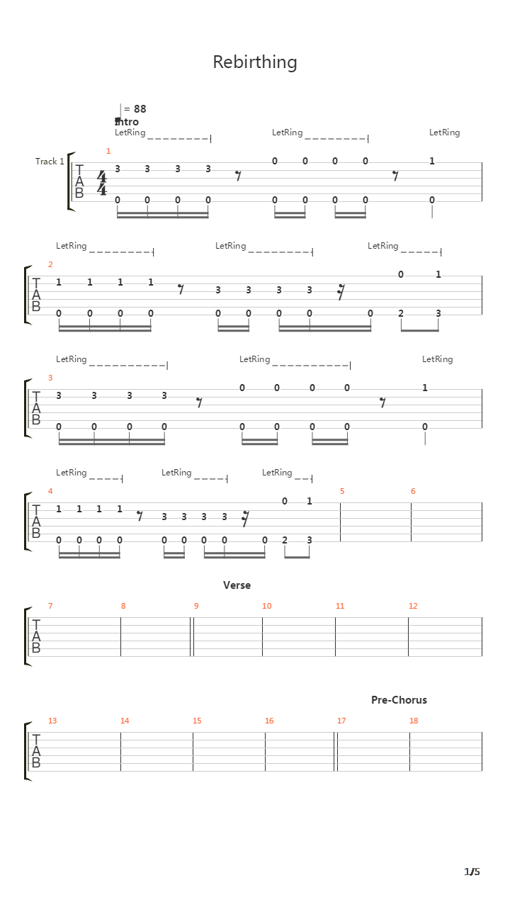 Rebirthing吉他谱