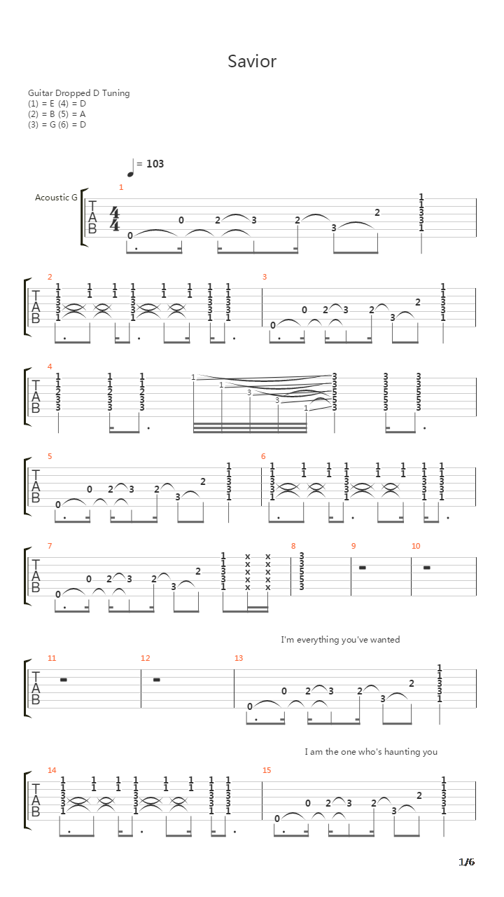 Savior吉他谱