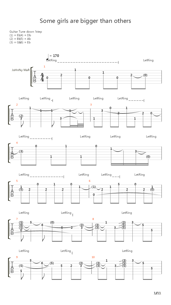 Some Girls Are Bigger Than Others吉他谱