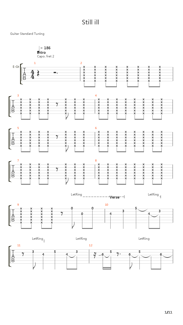 Still Ill吉他谱