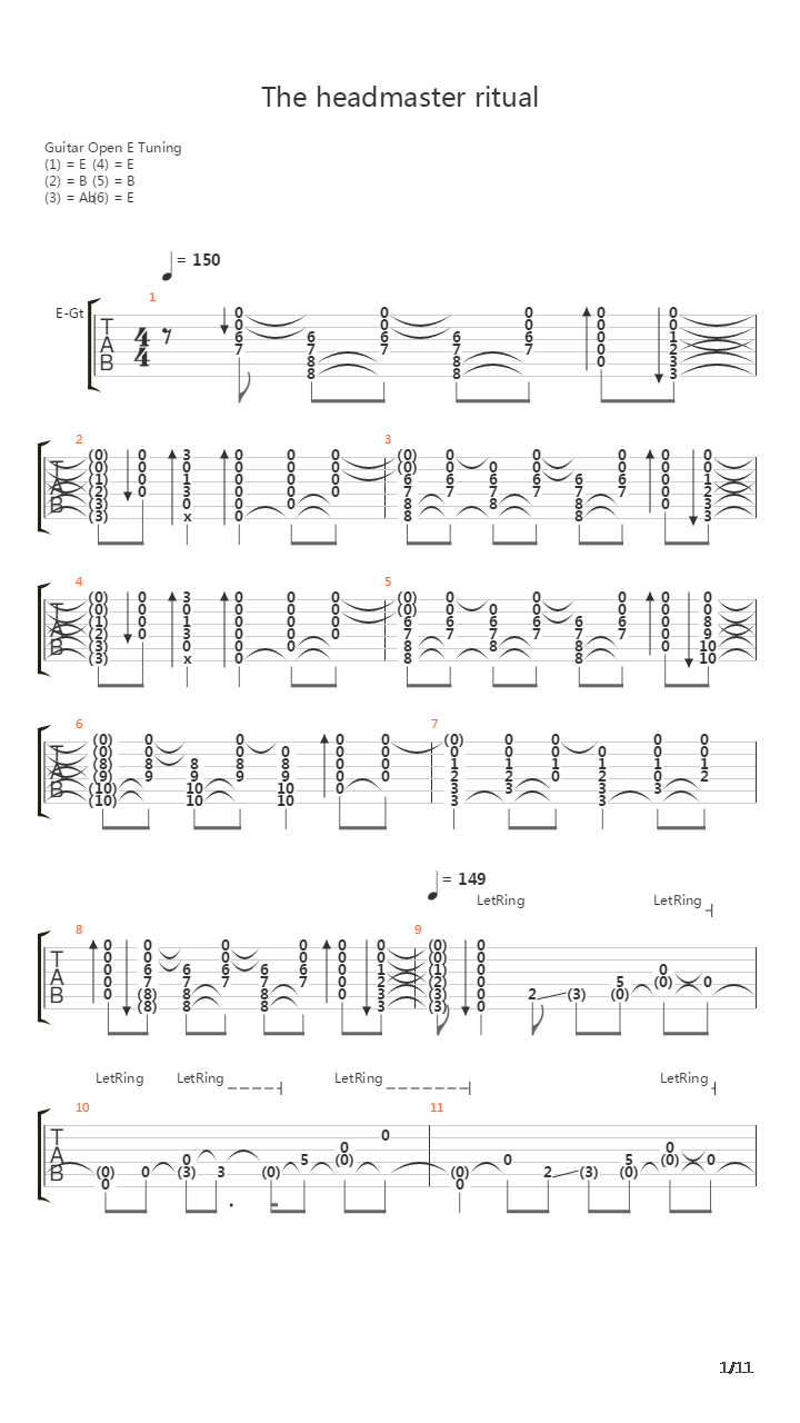 The Headmaster Ritual吉他谱