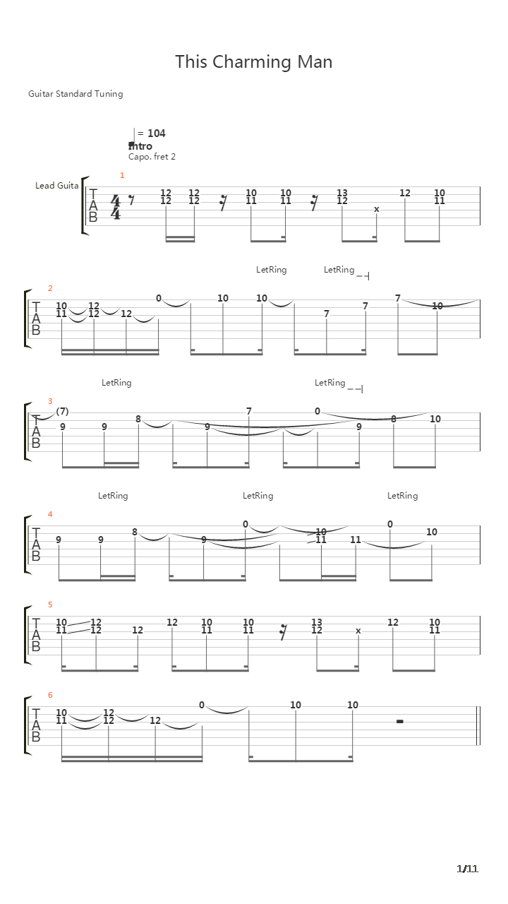 This Charming Man吉他谱