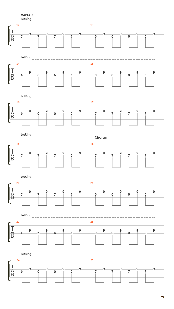 Chasing Cars吉他谱