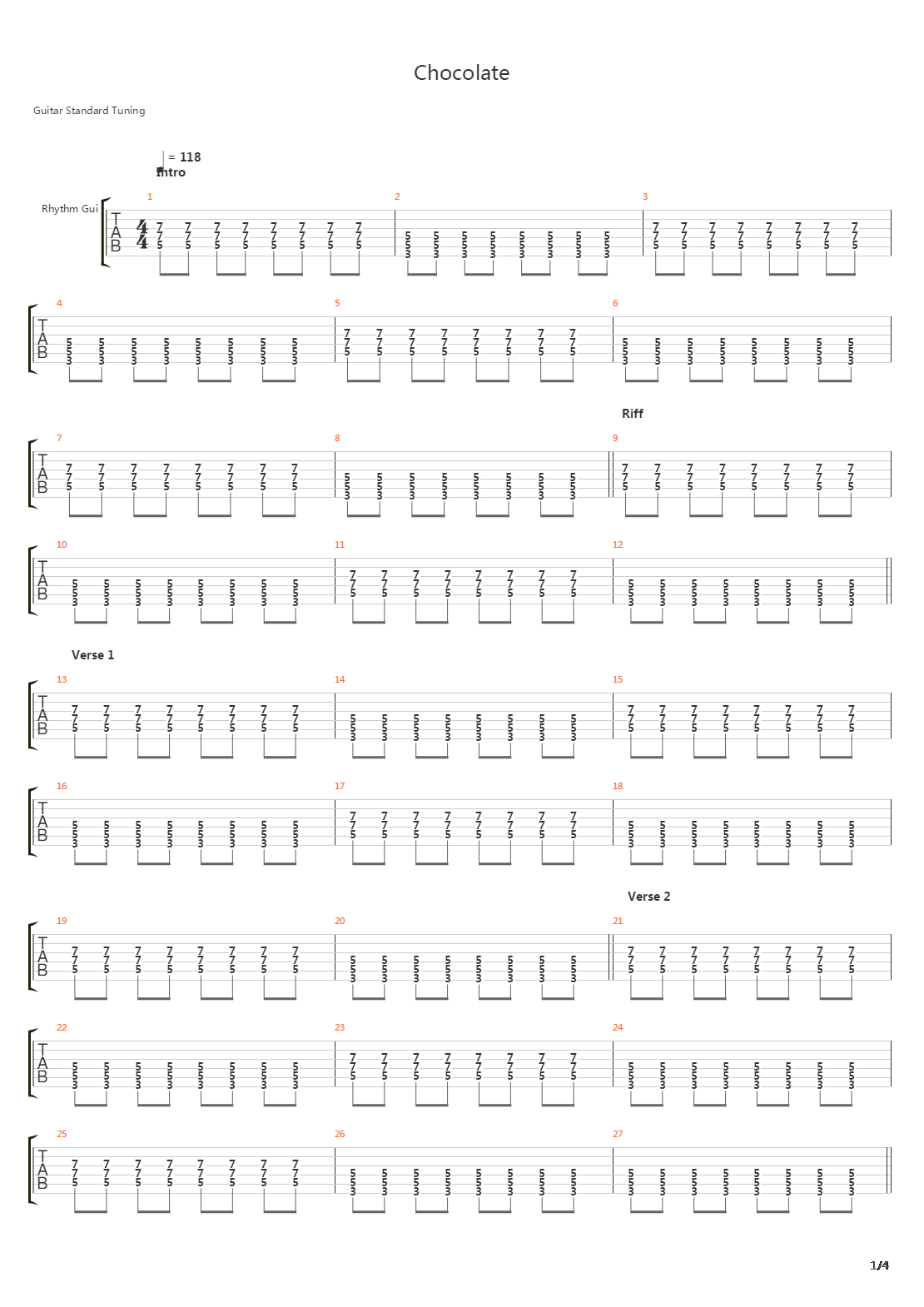 Chocolate吉他谱
