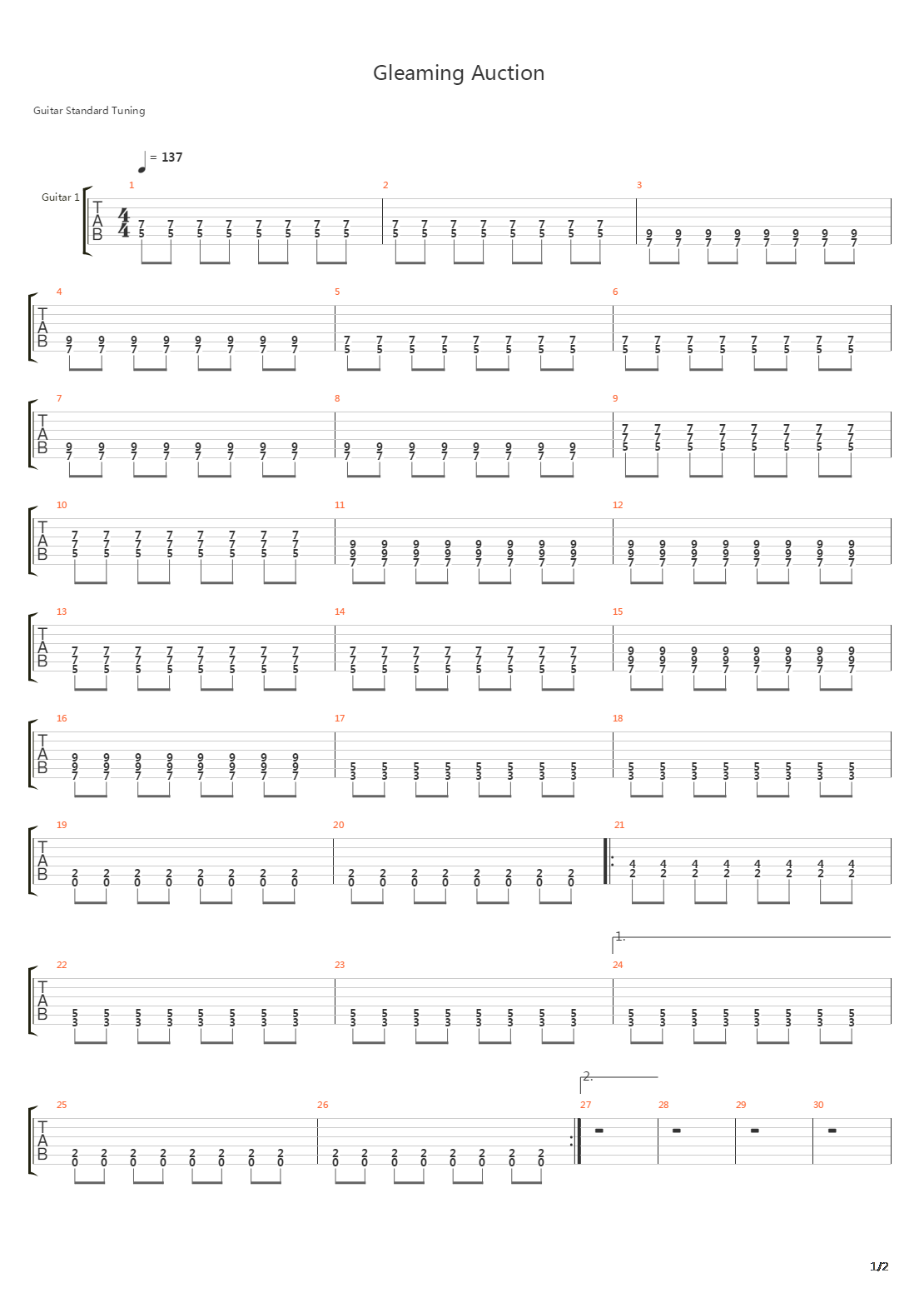 Gleaming Auction吉他谱