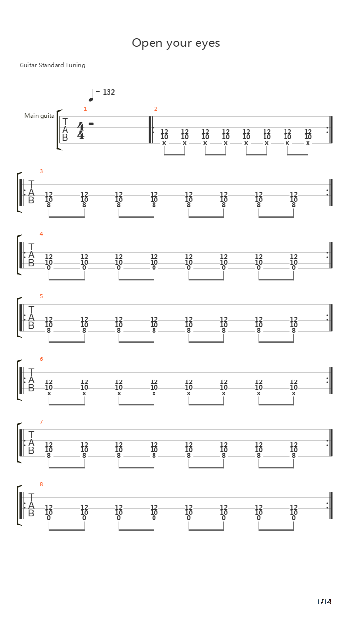Open Your Eyes吉他谱