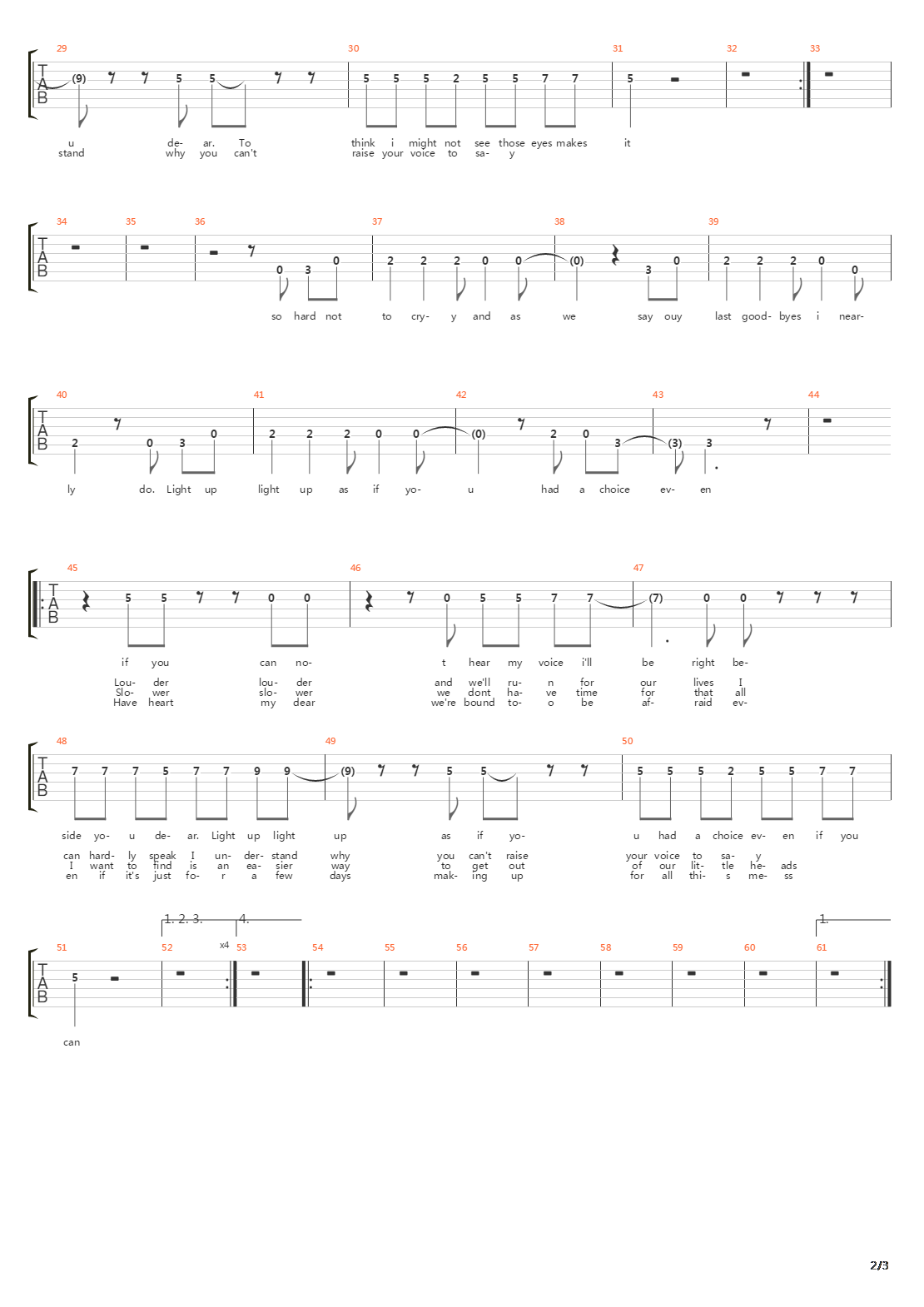 Run吉他谱