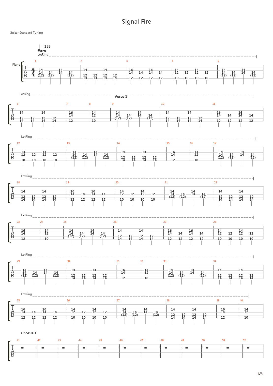 Signal Fire吉他谱