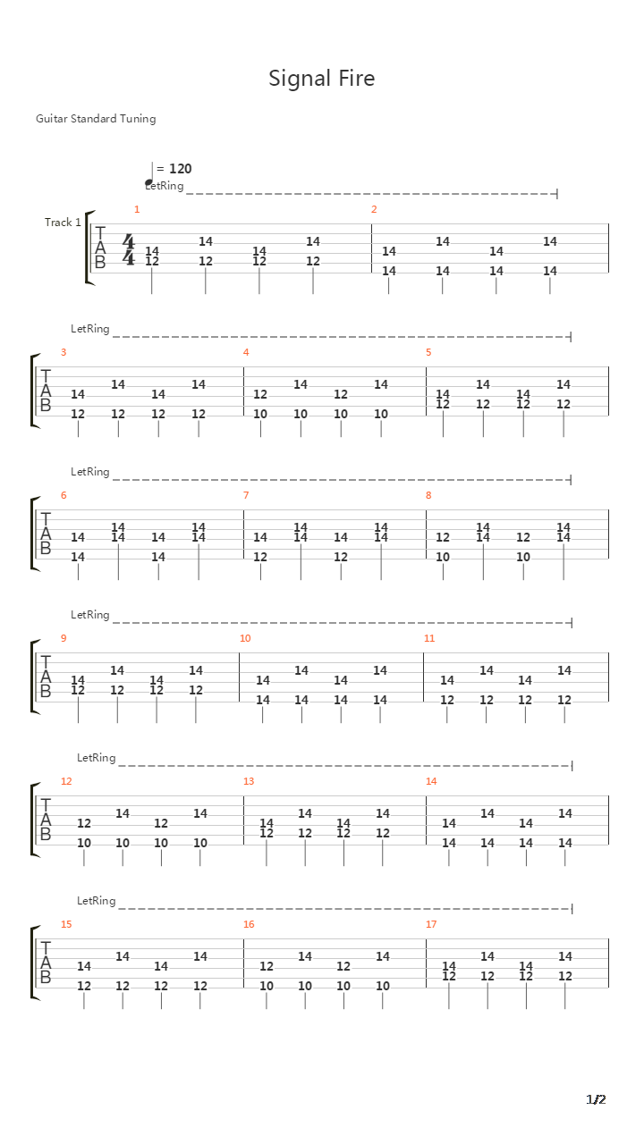 Signal Fire吉他谱