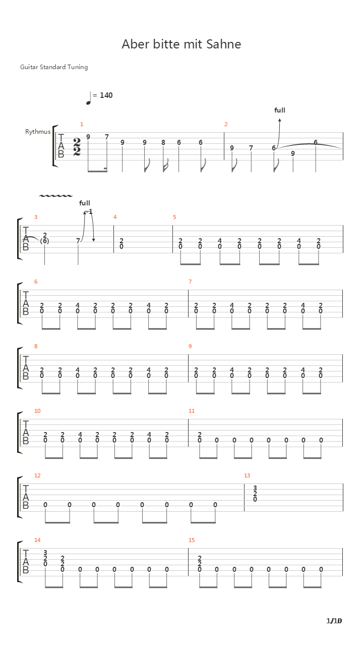 Aber Bitte Mit Sahne吉他谱