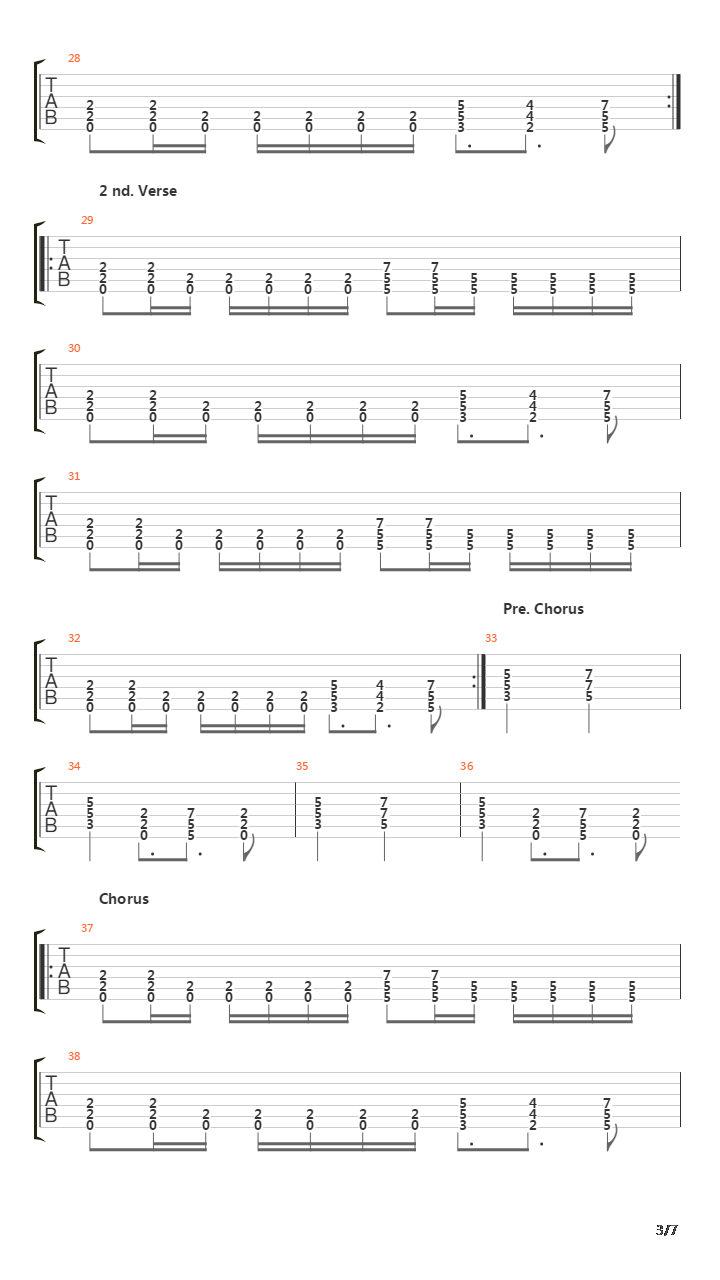 Ausgebombt吉他谱