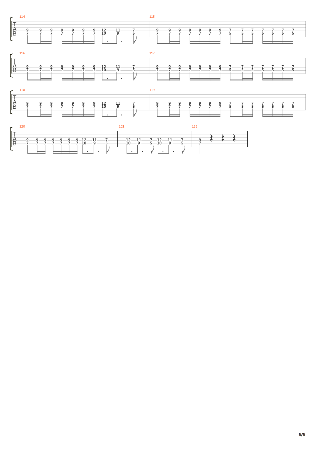 Ausgebombt吉他谱