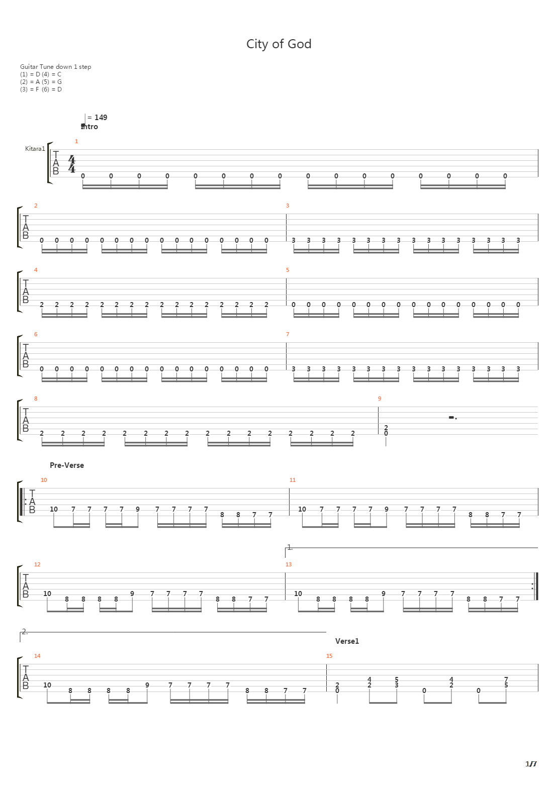 City Of God吉他谱