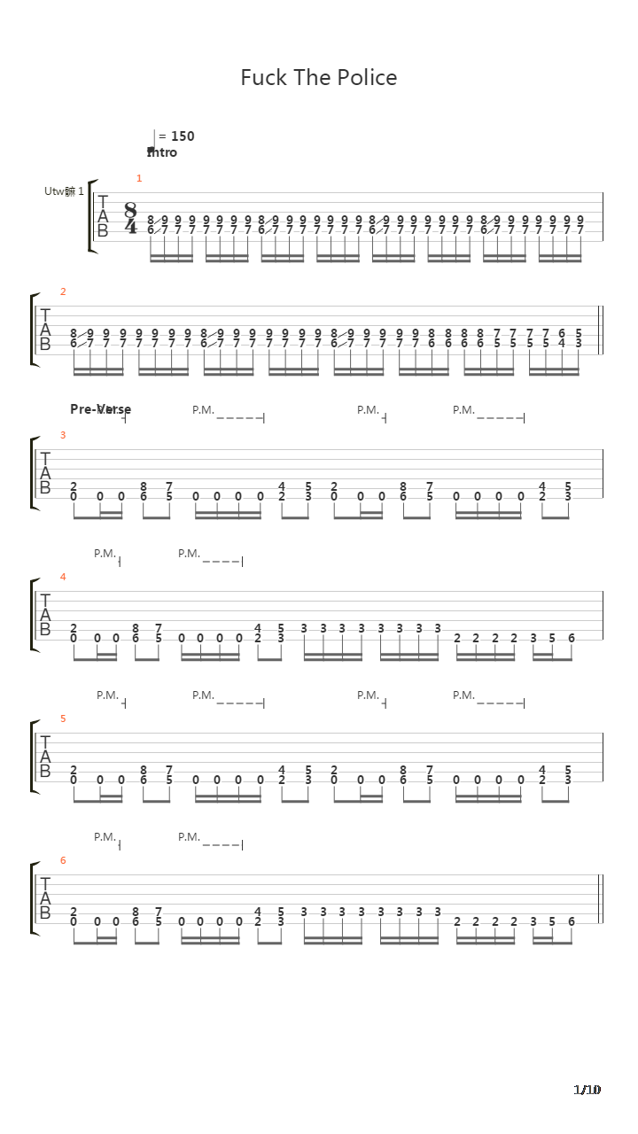 Fuck The Police吉他谱