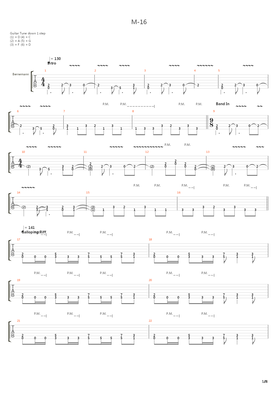 M-16吉他谱