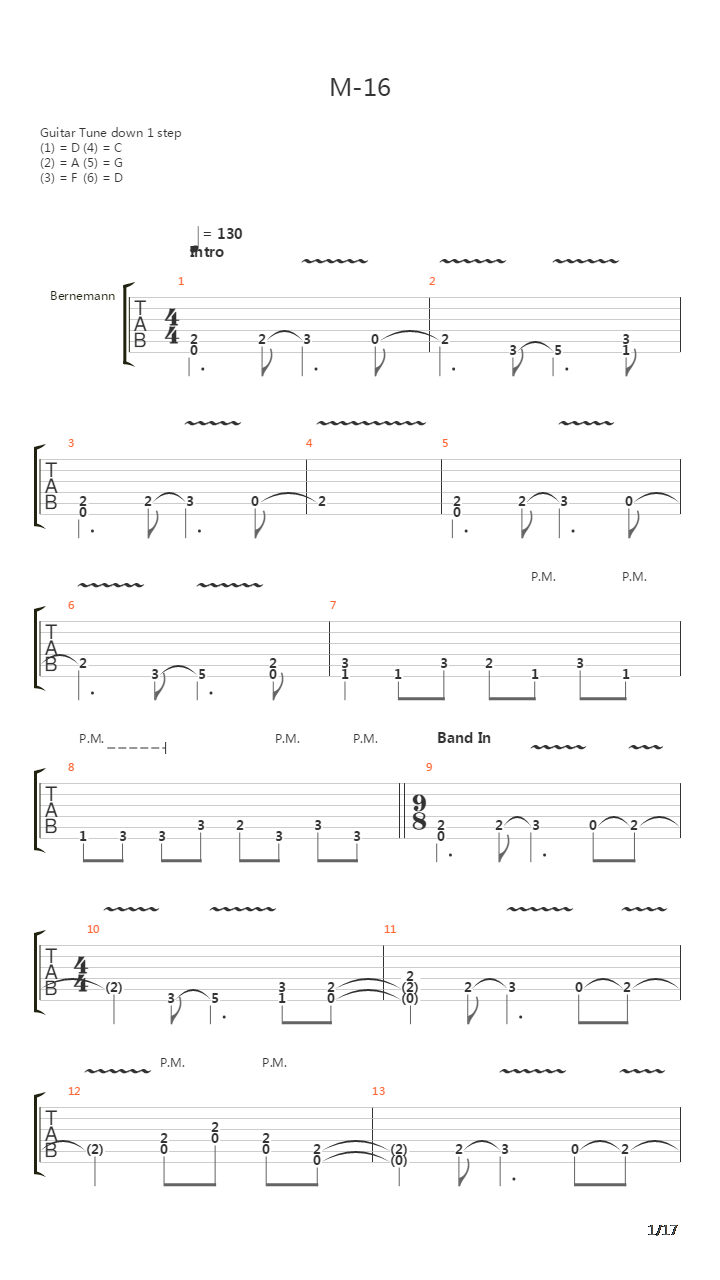 M-16吉他谱