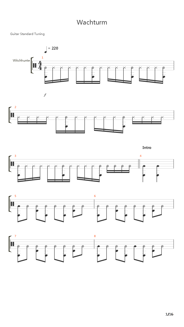 Wachturm吉他谱