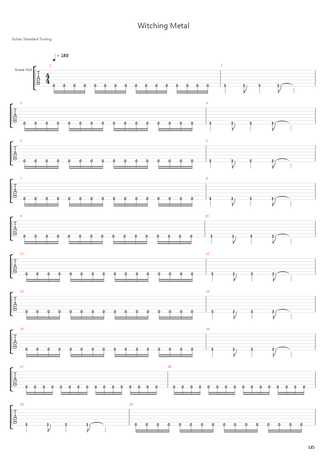 Witching Metal吉他谱