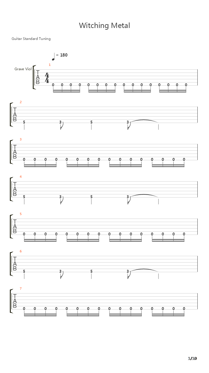 Witching Metal吉他谱