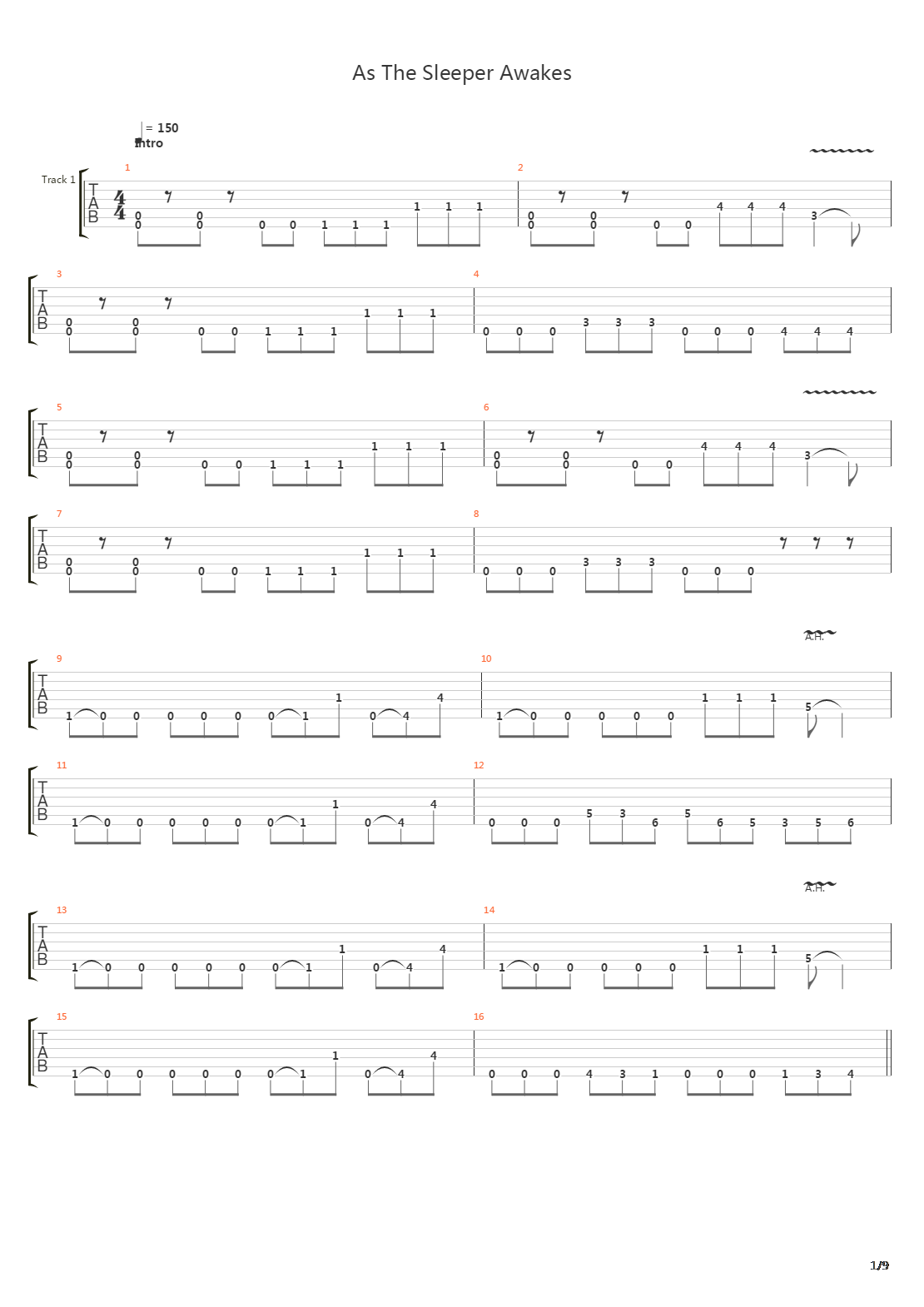 As The Sleeper Awakes吉他谱
