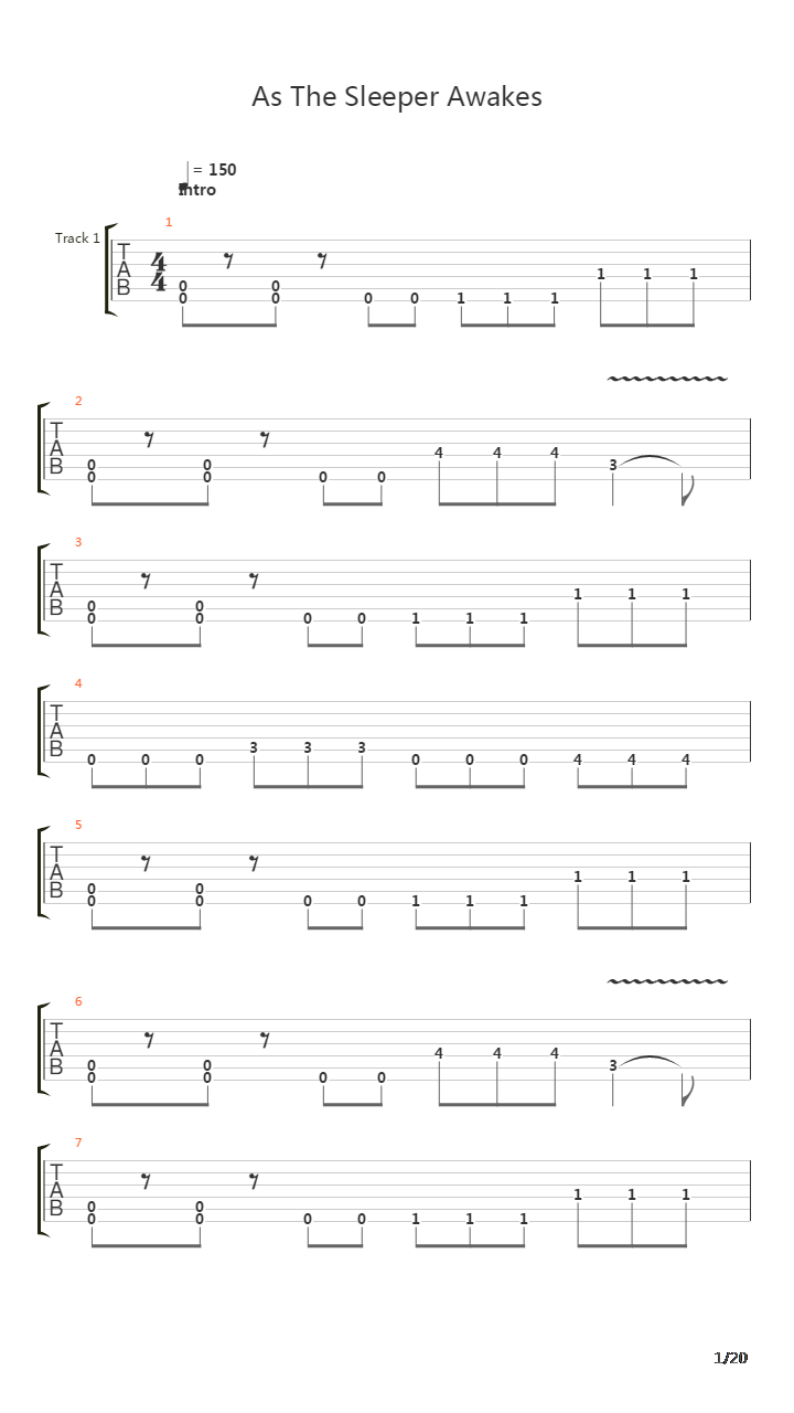 As The Sleeper Awakes吉他谱