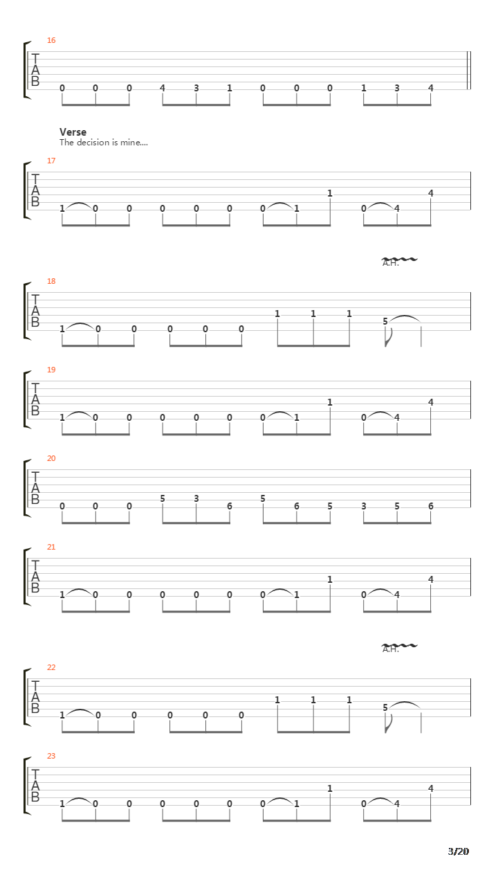 As The Sleeper Awakes吉他谱