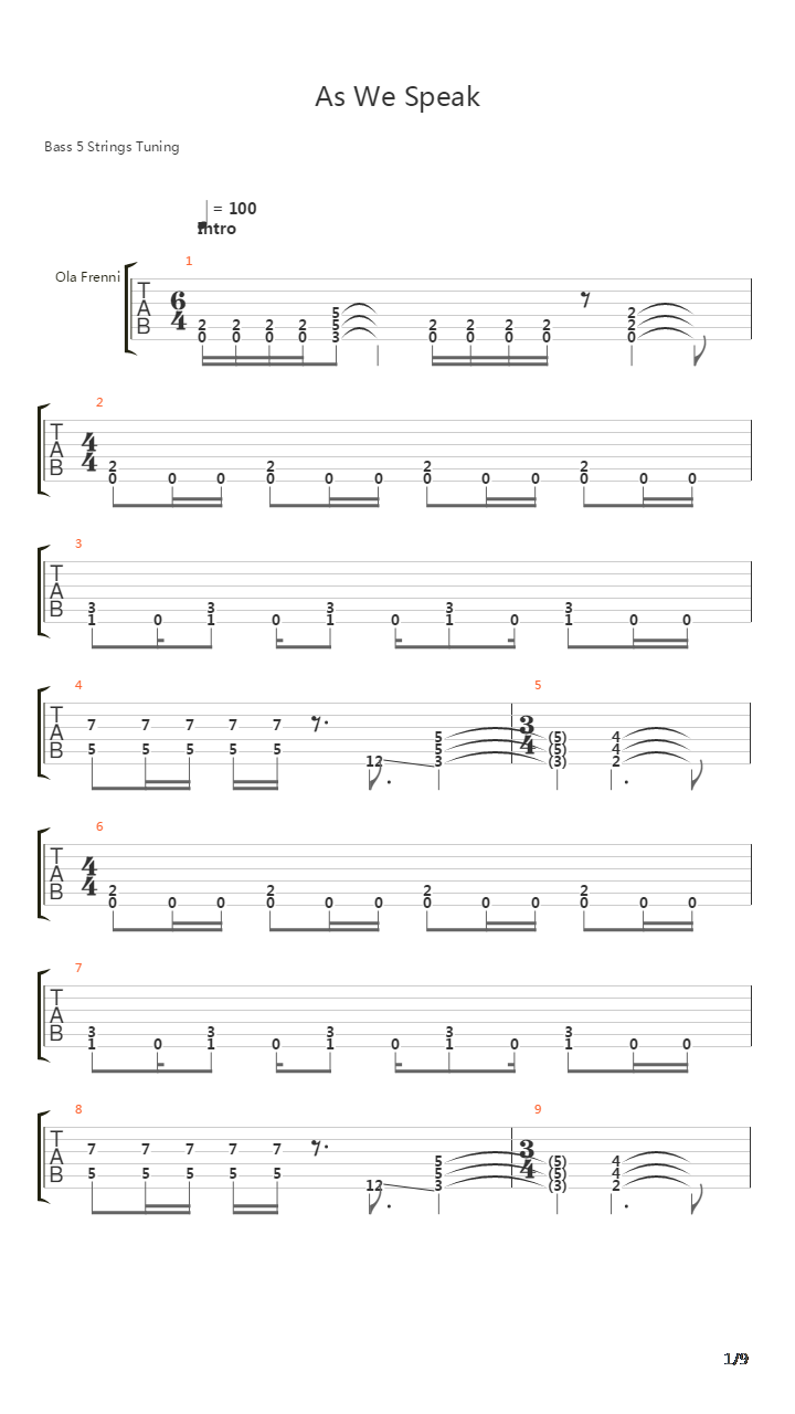 As We Speak吉他谱