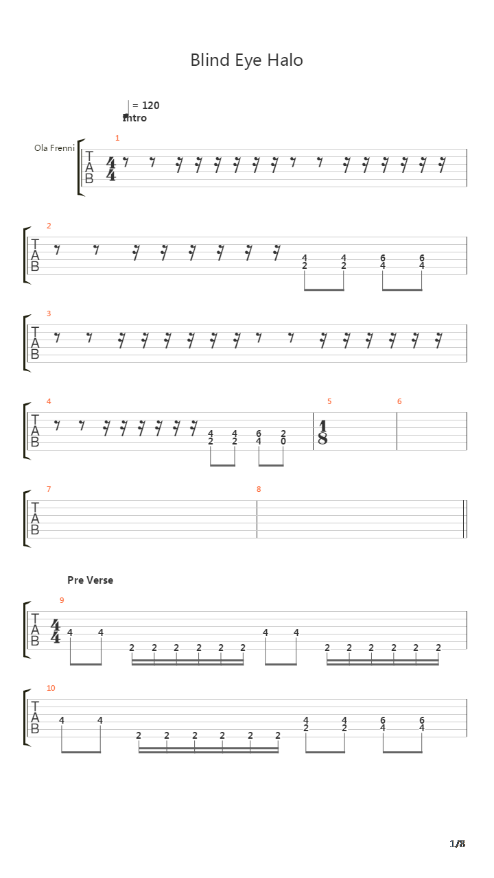 Blind Eye Halo吉他谱