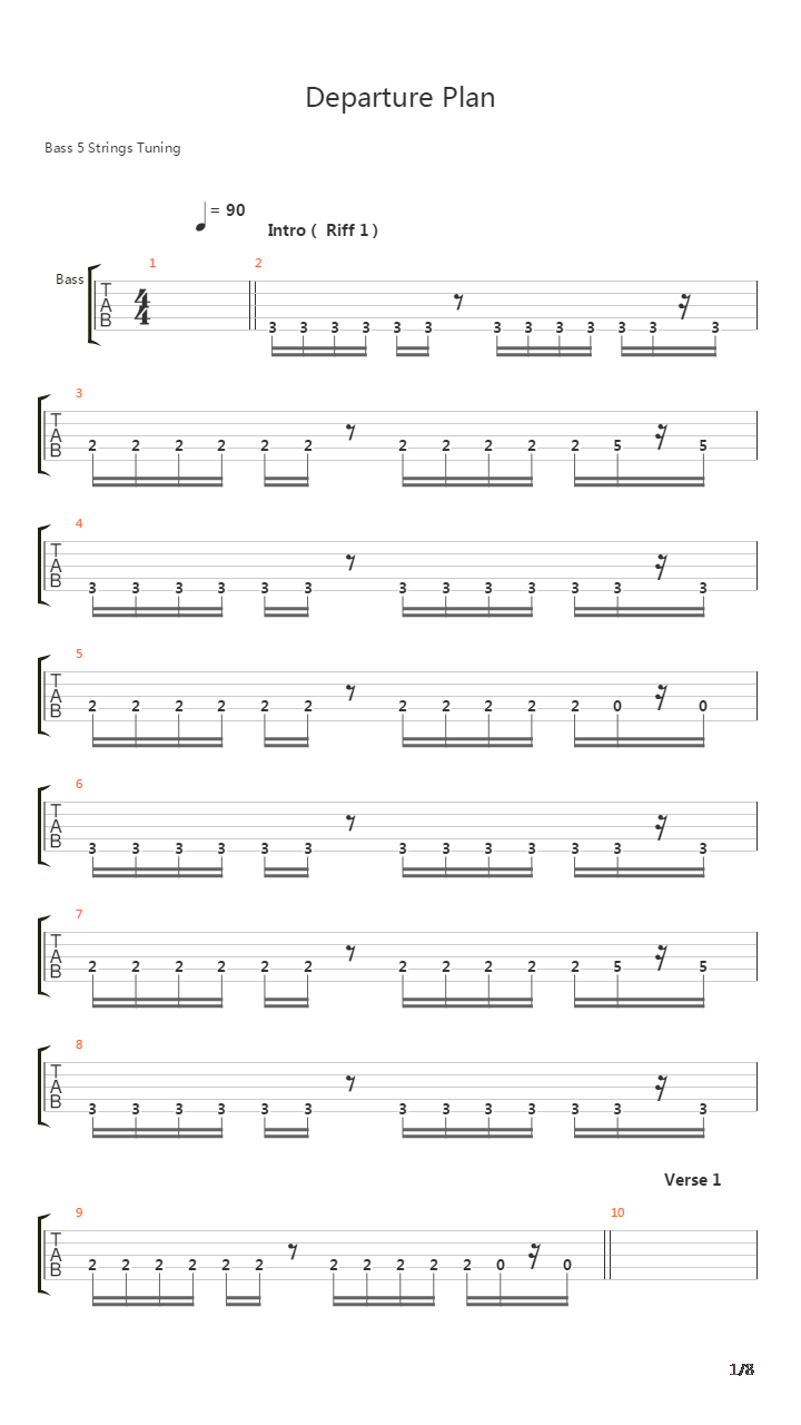 Departure Plan吉他谱