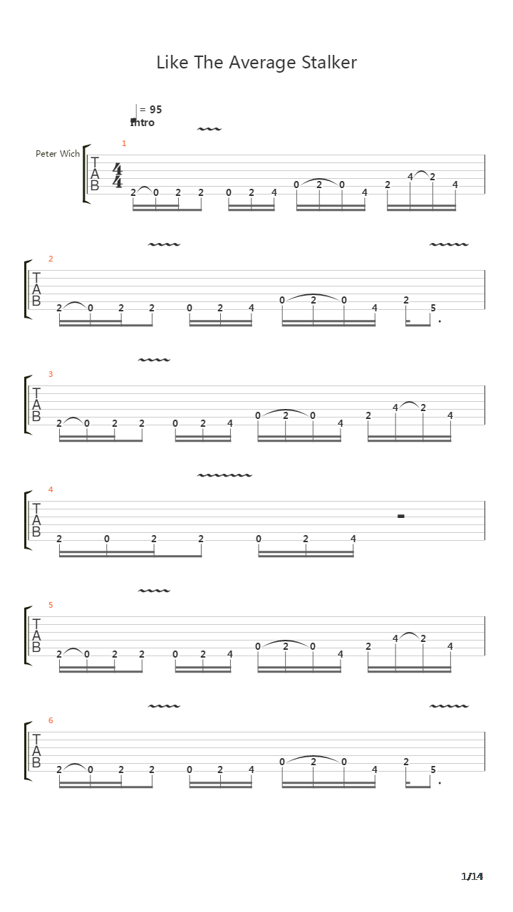 Like The Average Stalker吉他谱