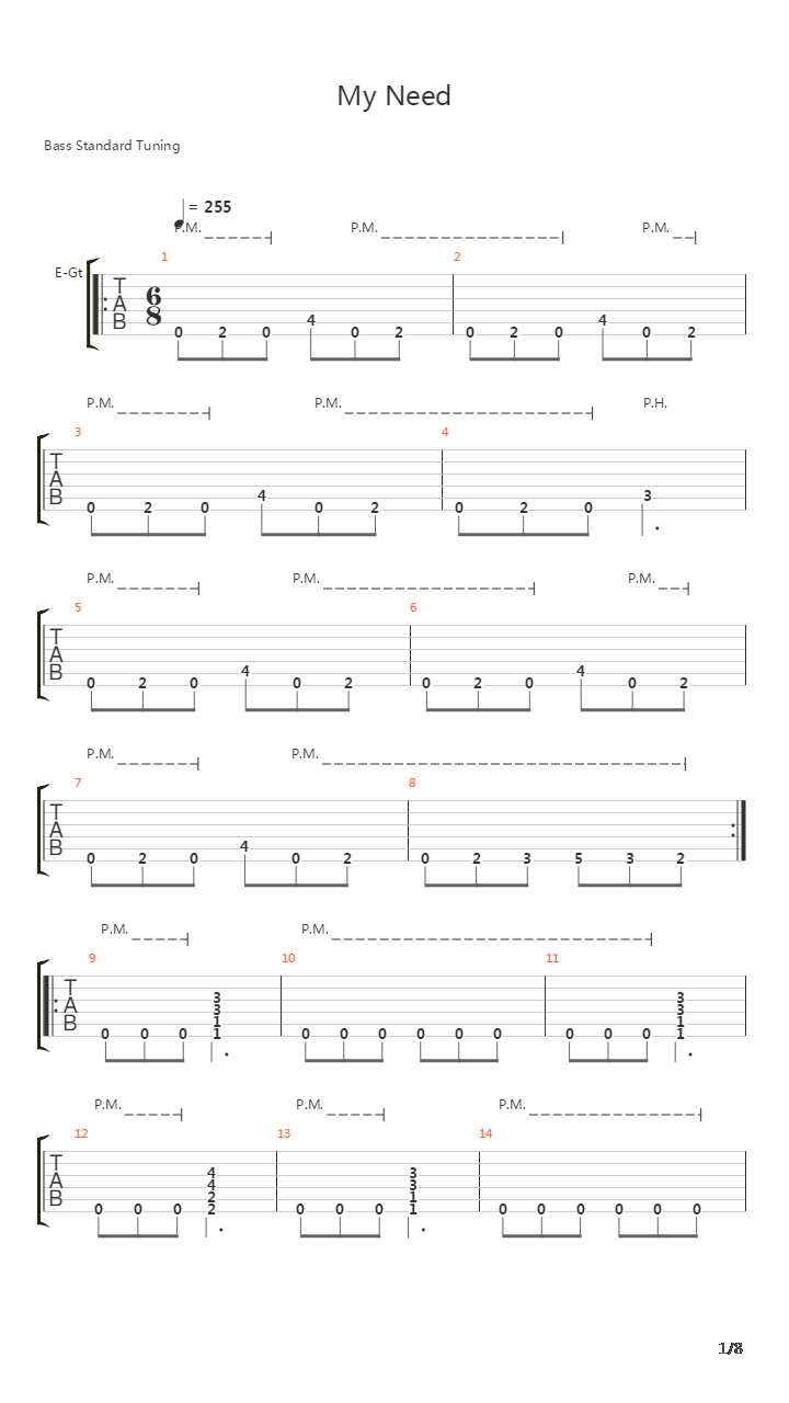 My Need吉他谱