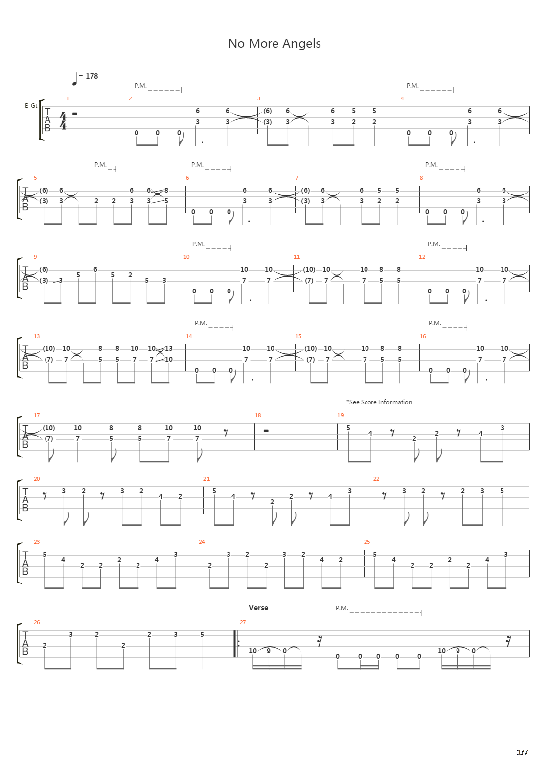 No More Angels吉他谱