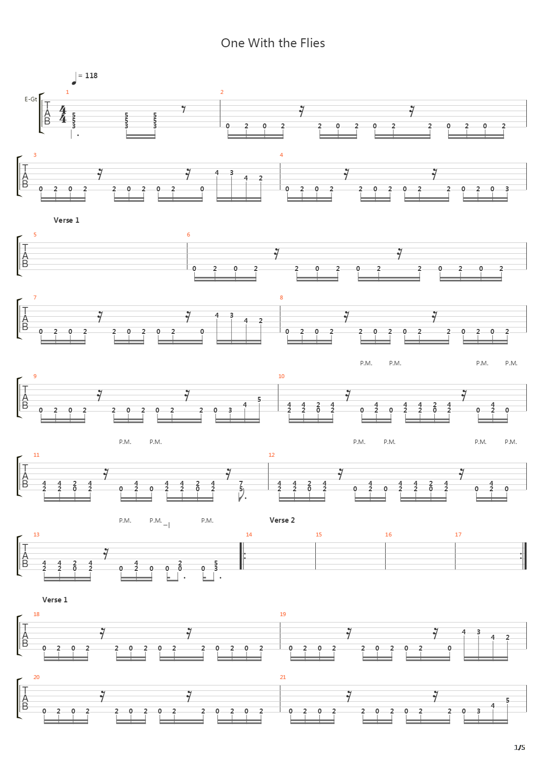 One With The Flies吉他谱