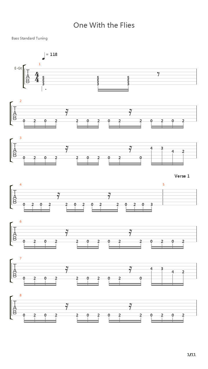 One With The Flies吉他谱