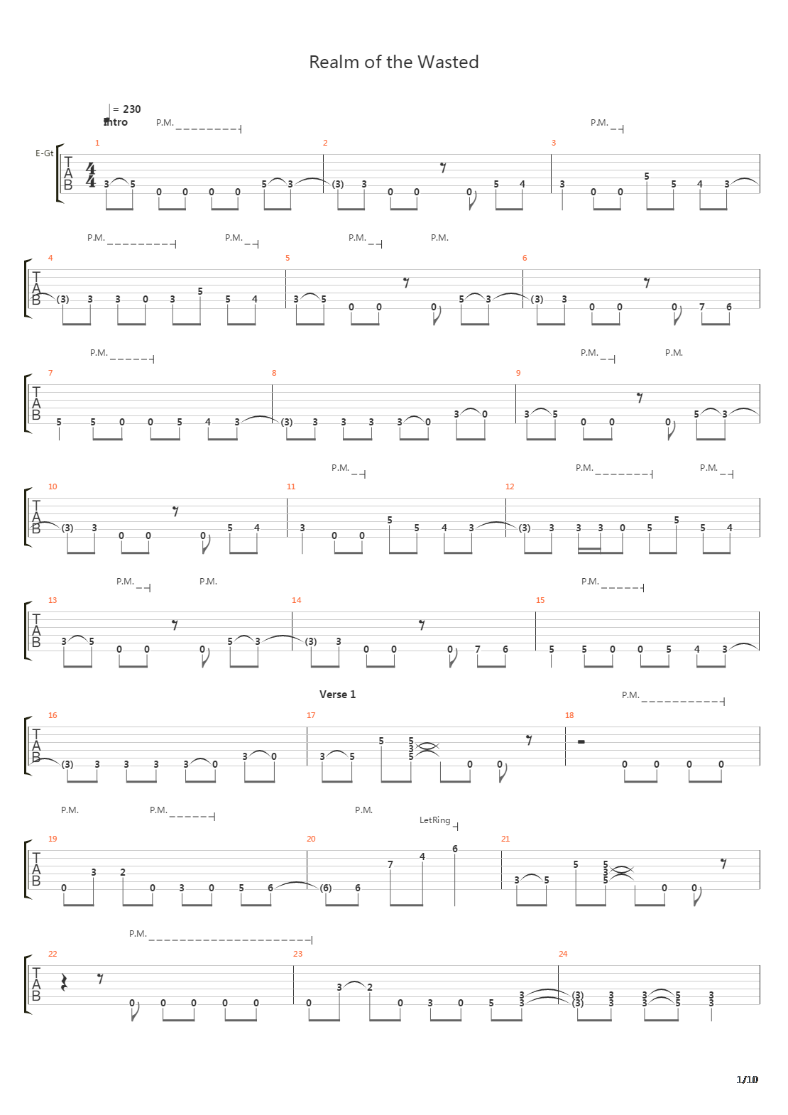 Realm Of The Wasted吉他谱