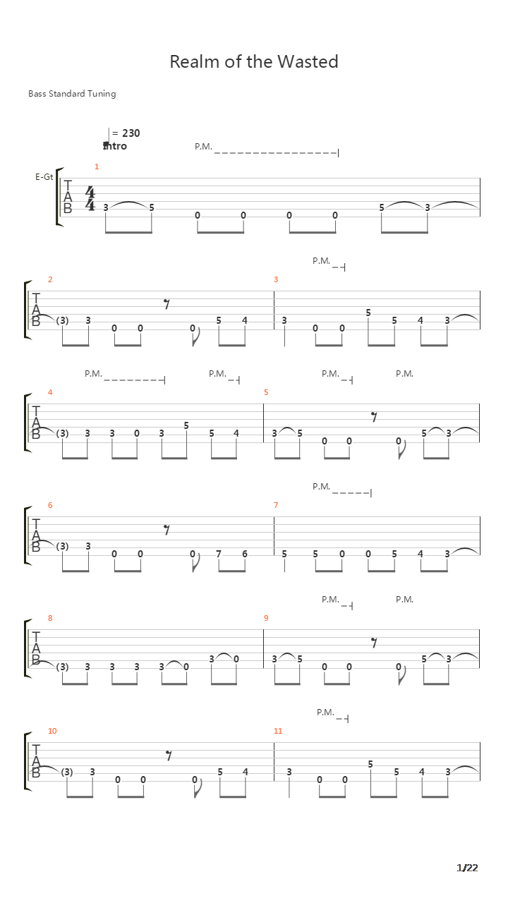 Realm Of The Wasted吉他谱