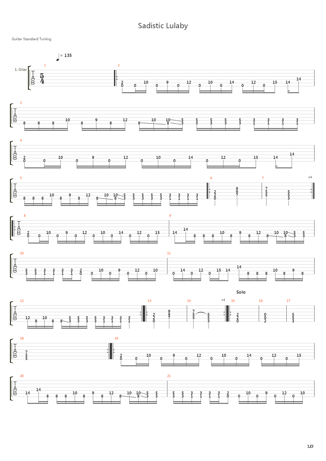 Sadistic Lullabye吉他谱