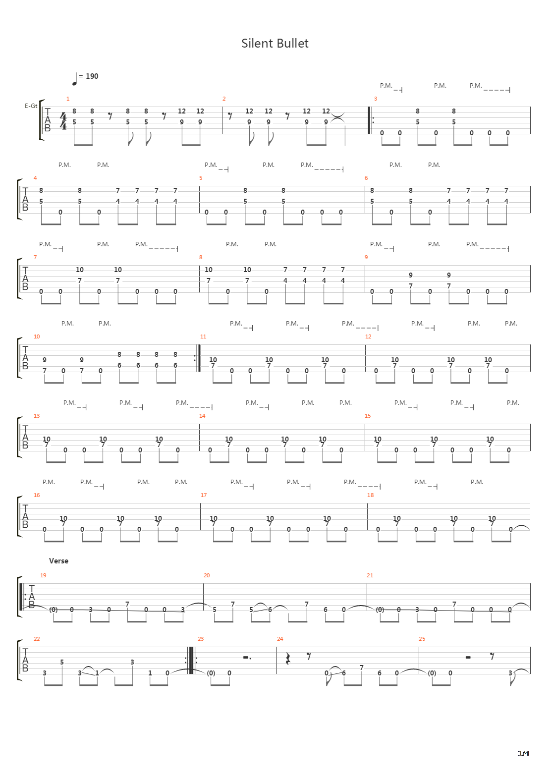 Silent Bullet吉他谱