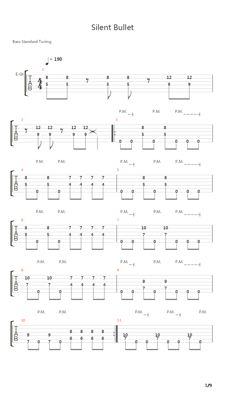 Silent Bullet吉他谱