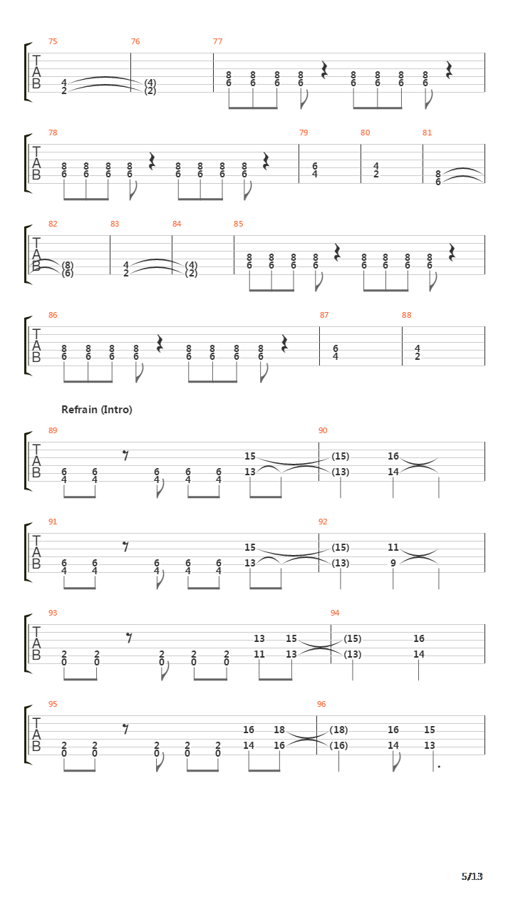 Song Of The Damned吉他谱