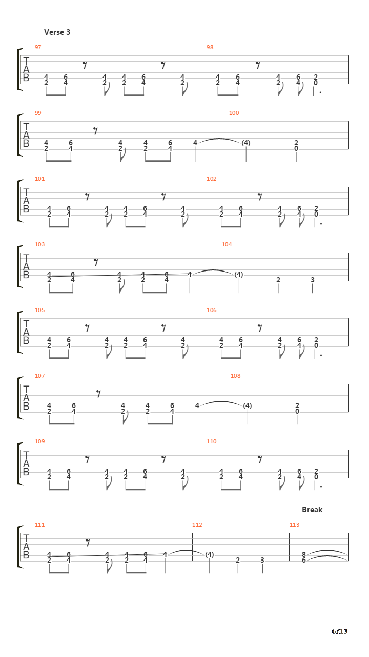 Song Of The Damned吉他谱