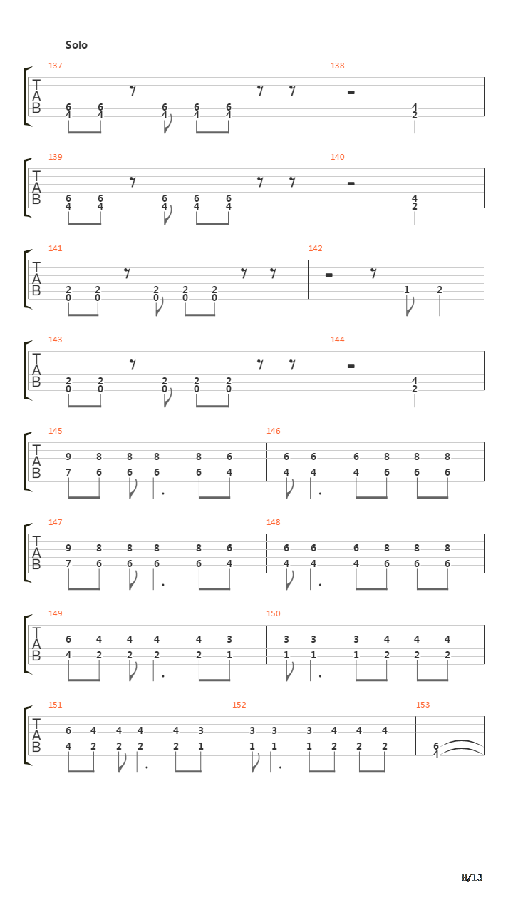 Song Of The Damned吉他谱