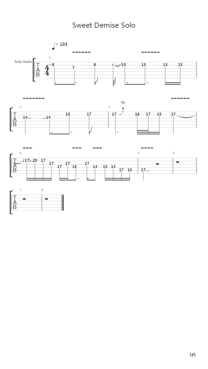 Sweet Demise吉他谱