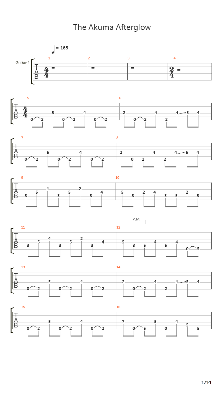 The Akuma Afterglow吉他谱