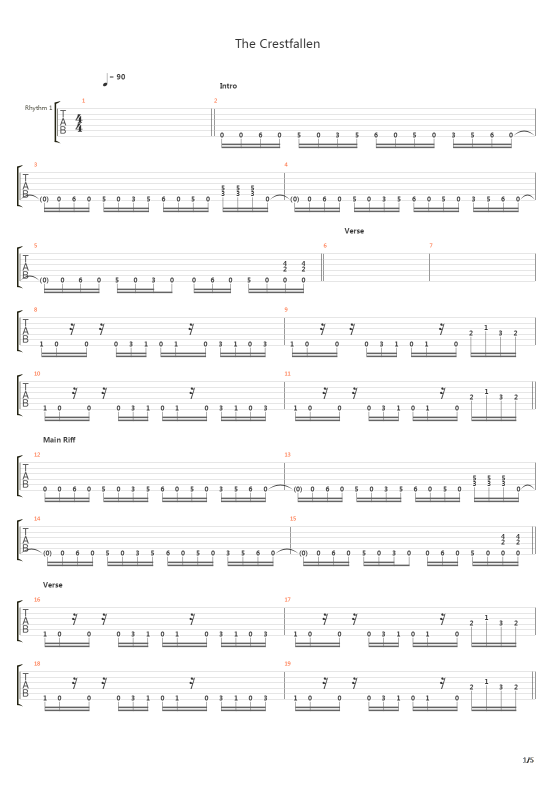 The Crestfallen吉他谱