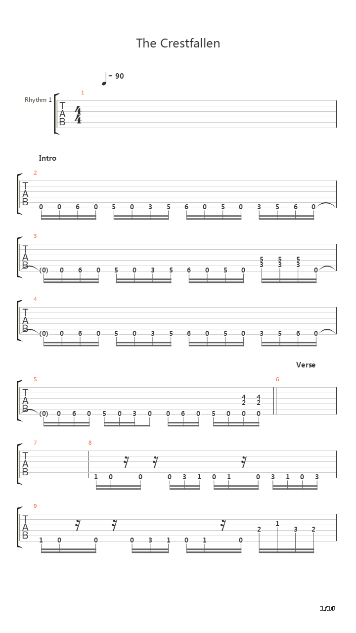 The Crestfallen吉他谱