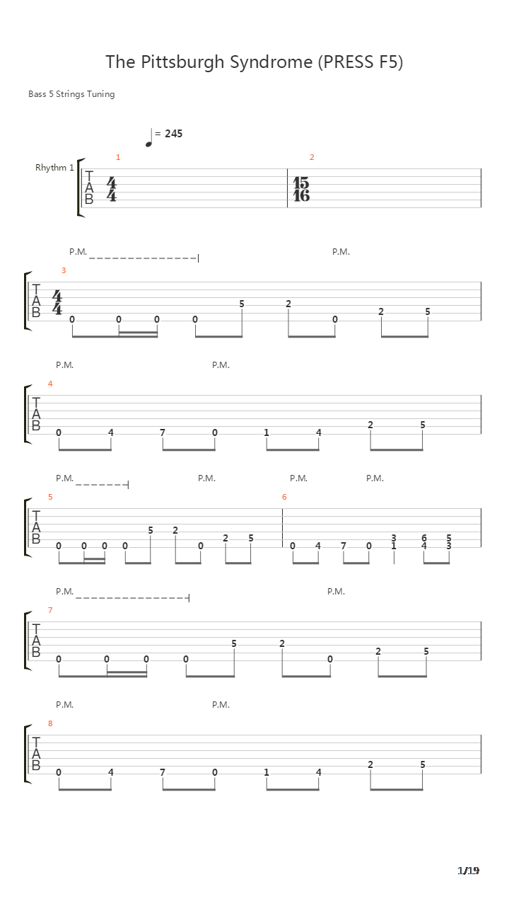 The Pittsburgh Syndrome吉他谱