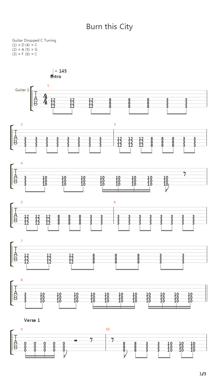 Burn This City吉他谱