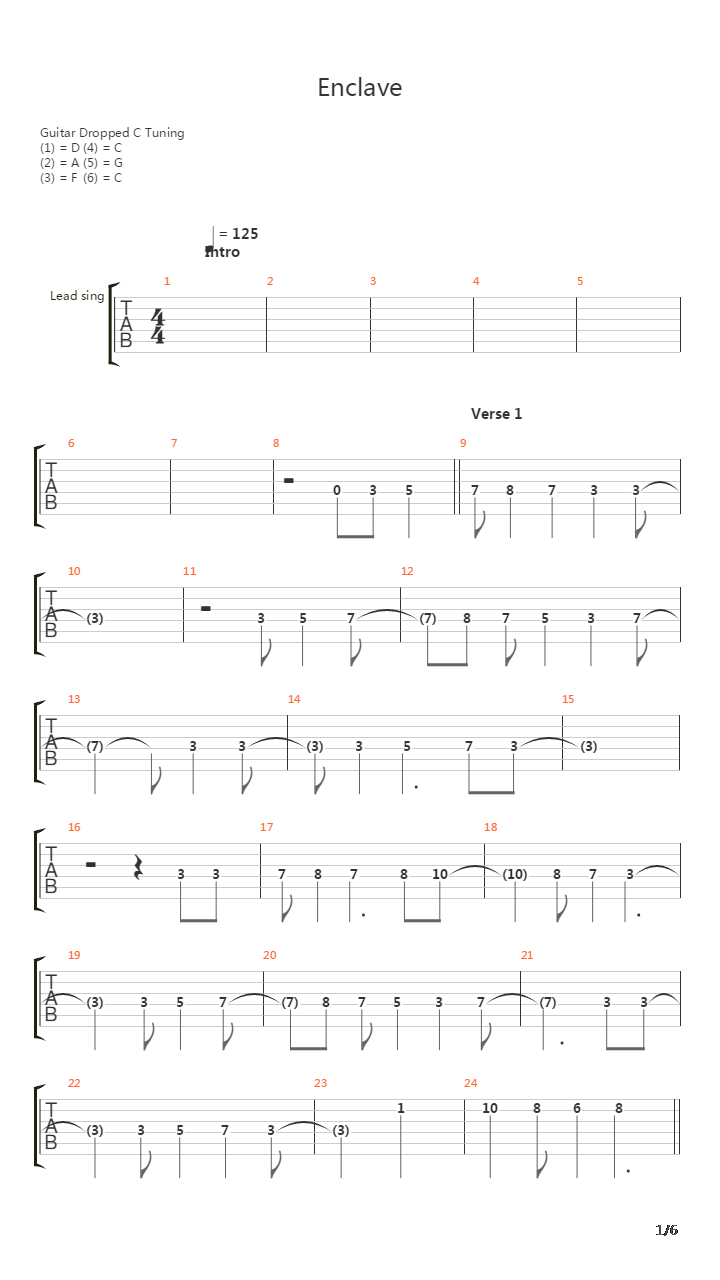 Enclave吉他谱