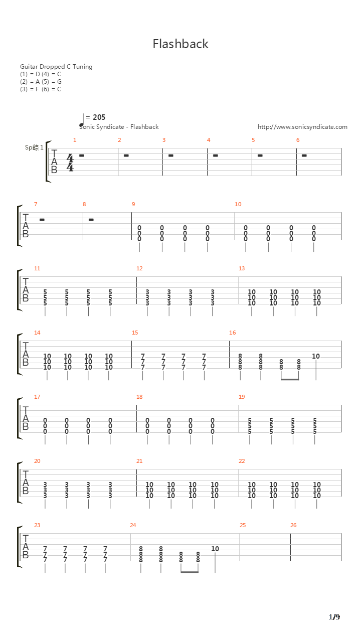 Flashback吉他谱